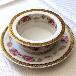 Vintage Porcelain Ramekin with Underplate